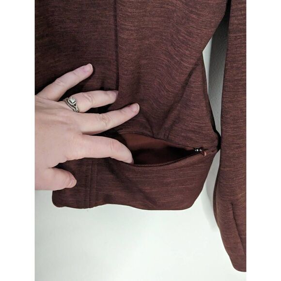 Athleta Altitude Polartec Half Zip Women's Sweatshirt in Mahogany Brown - Size L - Picture 6 of 8